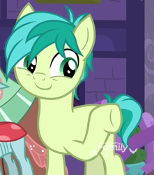 Size: 944x1068 | Tagged: safe, screencap, sandbar, earth pony, pony, cropped, cute, offscreen character, sandabetes, smiling, solo focus