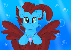 Size: 7016x4961 | Tagged: safe, artist:syncedsart, oc, oc only, oc:jasper, seapony (g4), absurd resolution, bust, clip studio paint, cute, digital art, drawing, gift art, male, simple background, solo