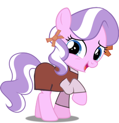 Size: 4418x4567 | Tagged: safe, edit, editor:crisx284, diamond tiara, earth pony, pony, ai (digimon), clothes, digimon, digimon tamers, female, filly, raised hoof, simple background, solo, transparent background