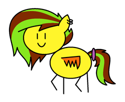 Size: 960x784 | Tagged: safe, artist:don2602, oc, oc:mango island, pegasus, pony, digital art, ear piercing, piercing, scrunchie, simple background, solo, stick pony, white background