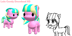 Size: 755x384 | Tagged: safe, artist:lala-fruitcake, oc, oc only, oc:lala candy, pony, .zip file at source, 3d, 3d model, downloadable, female, filly, mmd, solo