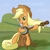 Size: 1024x1024 | Tagged: safe, artist:chaosmalefic, derpibooru import, applejack, earth pony, pony, anatomically incorrect, banjo, musical instrument, singing, sitting, tree stump