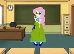 Size: 1072x776 | Tagged: safe, artist:starman1999, fluttershy, equestria girls, base used, clothes, long skirt, skirt, solo