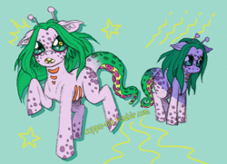 Size: 1280x929 | Tagged: safe, artist:cuppa-ale, oc, oc only, alien, alien pony, pony, antennae, female, monster mare, raised hoof, tentacle tail