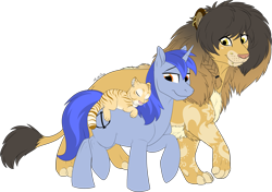 Size: 2225x1563 | Tagged: safe, artist:mythpony, oc, oc only, oc:aeon of dreams, big cat, lion, pony, tiger, unicorn, cub, male, simple background, stallion, transparent background