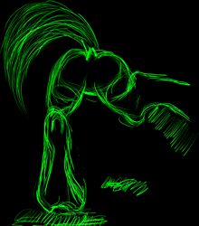 Size: 2151x2449 | Tagged: safe, artist:tour, pony, ambiguous gender, black and green, black background, butt, butt only, digital art, dock, plot, rear view, simple background, sketch, solo