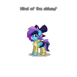 Size: 400x400 | Tagged: safe, oc, oc:wind of the skies, pegasus, pony, clothes, cute, femboy, jacket, male, pony town, ribbon, socks