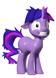 Size: 430x592 | Tagged: safe, artist:clawed-nyasu, twilight sparkle, unicorn twilight, pony, unicorn, lesson zero, 3d, 3d model, missing cutie mark, simple background, transparent background, twilight snapple