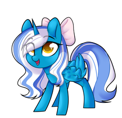 Size: 1263x1217 | Tagged: safe, artist:cloud-fly, oc, oc:fleurbelle, alicorn, adorabelle, alicorn oc, bow, chibi, cute, female, golden eyes, hair bow, mare, sweet, ych result