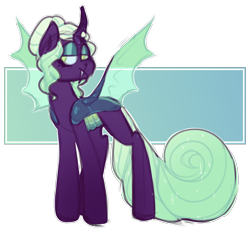 Size: 928x861 | Tagged: safe, artist:geisharozu, oc, oc:vex, changepony, hybrid, female, interspecies offspring, magical lesbian spawn, offspring, parent:princess luna, parent:queen chrysalis, parents:chrysaluna, solo