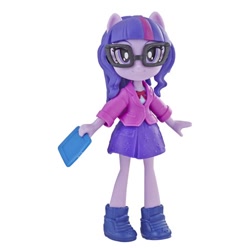 Size: 450x450 | Tagged: safe, sci-twi, twilight sparkle, equestria girls, book, boots, clothes, doll, equestria girls minis, jacket, my little pony, shoes, stand, toy