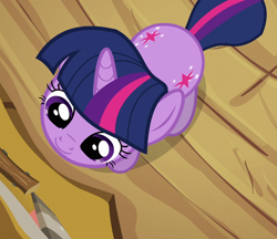 Size: 1250x1080 | Tagged: safe, screencap, twilight sparkle, unicorn twilight, pony, unicorn, magical mystery cure, adorkable, both cutie marks, cropped, cute, dork, female, from above, golden oaks library, mare, overhead view, solo, twiabetes