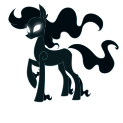 Size: 1000x1000 | Tagged: safe, artist:wubcakeva, pony, blank eyes, concept, glowing eyes, raised hoof, shadow pony, simple background, solo, transparent background