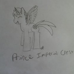 Size: 640x640 | Tagged: safe, artist:imperial_crest, oc, oc:imperial crest, alicorn, pony, alicorn oc, drawing, male, solo, stallion