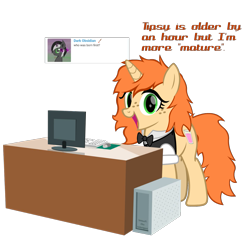 Size: 1229x1159 | Tagged: safe, artist:thunder-blur, oc, oc:turvy tip, pony, answer, ask the bar twins, show accurate