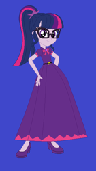 Size: 370x654 | Tagged: safe, artist:starman1999, sci-twi, twilight sparkle, better together, equestria girls, base used, female, geode of telekinesis, glasses, long dress, magical geodes, ponytail, solo