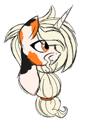 Size: 623x879 | Tagged: safe, artist:nightmarye, oc, pony, bust, koi pony, portrait, simple background, solo, white background