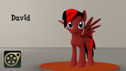 Size: 1440x810 | Tagged: safe, artist:bluestreambrony, oc, oc only, oc:david, pony, .zip file at source, 3d, 3d model, downloadable, red and black oc, request, solo, source filmmaker