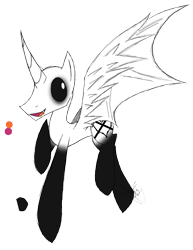 Size: 888x1150 | Tagged: safe, artist:didun850, oc, oc only, oc:arial black, alicorn, bat pony, bat pony alicorn, pony, bat pony oc, black sclera, open mouth, simple background, solo, transparent background