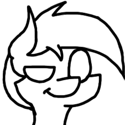 Size: 263x264 | Tagged: safe, artist:theartisttree, oc, oc:theartisttree, earth pony, pony, black and white, emoji, emotes, grayscale, happy, monochrome, png, simple background, smiling, smug, solo, transparent background, white eyes