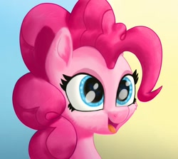 Size: 1212x1080 | Tagged: safe, artist:nuxersopus, derpibooru import, pinkie pie, earth pony, pony, bust, cheek fluff, cute, diapinkes, female, happy, mare, smiling, solo