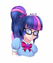 Size: 2700x3200 | Tagged: safe, artist:melliedraws, sci-twi, twilight sparkle, human, equestria girls, female, humanized, simple background, smiling, smiling at you, solo, white background