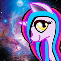 Size: 200x200 | Tagged: safe, artist:auroraswirls, oc, oc only, oc:nebula nova, pony, unicorn, female, galaxy, horn, mare, smiling, space, stars, unicorn oc