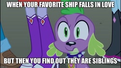 Size: 888x499 | Tagged: safe, edit, edited screencap, screencap, brawly beats, cloudy kicks, photo finish, spike, dog, equestria girls, equestria girls (movie), caption, disappointed, faic, image macro, implied incest, implied shipping, looking at you, meme, spike the dog, text, wtf