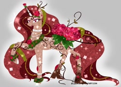 Size: 1280x918 | Tagged: safe, artist:blumydia, oc, original species, pony, female, flower, solo