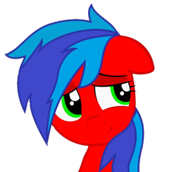 Size: 1000x1000 | Tagged: artist needed, safe, oc, oc only, oc:flame pepper, pony, female, gender swap potion, mare, simple background, solo, transparent background