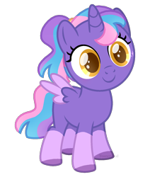 Size: 1100x1300 | Tagged: safe, artist:tears2shed, oc, oc only, oc:violet glow, alicorn, pony, alicorn oc, female, filly, ponytail, simple background, solo, transparent background