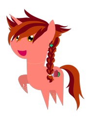 Size: 1200x1698 | Tagged: safe, artist:fimbulvinter, oc, oc only, oc:ruby quartz, pony, unicorn, 2020 community collab, braid, derpibooru community collaboration, ear piercing, earring, female, jewelry, piercing, pointy ponies, simple background, solo, transparent background