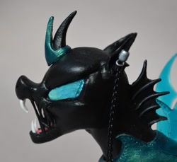 Size: 1000x914 | Tagged: artist needed, safe, changeling, chains, craft, fangs, figurine, sculpture