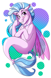 Size: 2370x3600 | Tagged: safe, artist:jack-pie, silverstream, seapony (g4), cute, diastreamies, female, happy, high res, jewelry, nuevo, pendant, signature, simple background, smiling, transparent background