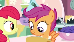 Size: 1920x1080 | Tagged: safe, screencap, apple bloom, scootaloo, pony, the big mac question