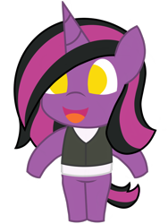 Size: 774x1032 | Tagged: safe, artist:captshowtime, oc, oc only, oc:showtime, pony, animal crossing, clothes, female, filly, mare, ponysona, simple background, solo, style, transparent background, vest