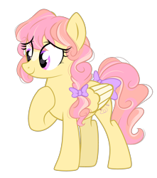 Size: 2375x2690 | Tagged: safe, artist:emberslament, oc, oc only, oc:topstitch, pegasus, pony, bow, cute, eye clipping through hair, female, hair bow, mare, simple background, tail bow, transparent background