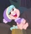 Size: 578x631 | Tagged: safe, screencap, cozy glow, pegasus, pony, frenemies (episode), cozy glow is best facemaker, cozybetes, cropped, cute, faic, smeel, solo, tree stump