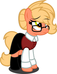 Size: 1280x1650 | Tagged: safe, artist:fletcherthehuntress, oc, oc:melissa, earth pony, pony, clothes, female, glasses, mare, simple background, solo, transparent background