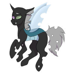 Size: 1000x1000 | Tagged: safe, oc, oc:whitefang, changeling, 2020 community collab, derpibooru community collaboration, heterochromia, male, solo, transparent background