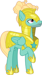 Size: 6400x11319 | Tagged: safe, artist:parclytaxel, zephyr breeze, pegasus, pony, sparkle's seven, .svg available, absurd resolution, armor, guard armor, male, raised hoof, royal guard armor, royal guard zephyr breeze, simple background, solo, stallion, transparent background, vector