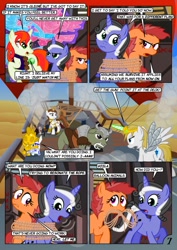 Size: 752x1063 | Tagged: safe, artist:christhes, oc, oc:gracenote, oc:jade mare, oc:maple leaf, alicorn, earth pony, pegasus, pony, unicorn, butt, c-3po, comic, disguise, disguised changeling, droid, female, levitation, luke skywalker, magic, mare, peril, petrification, plot, ponified, princess leia, r2-d2, rope, star mares, star wars, telekinesis, tied up