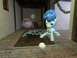 Size: 1024x768 | Tagged: safe, artist:horsesplease, party favor, 3d, ball, doggie favor, gmod, happy, panting, tongue out