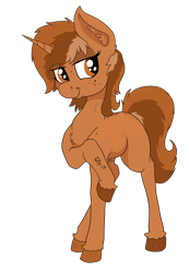 Size: 2733x3943 | Tagged: safe, artist:paskanaakka, part of a set, oc, oc only, oc:sign, pony, unicorn, arrow, body writing, chest fluff, colored hooves, female, freckles, horn, implied gay, lidded eyes, lorem ipsum, mare, pointing, raised leg, sassy, simple background, smiling, solo, standing, teasing, transparent background