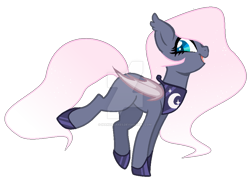 Size: 600x431 | Tagged: safe, artist:ipandacakes, oc, bat pony, pony, base used, deviantart watermark, female, magical lesbian spawn, mare, obtrusive watermark, offspring, parent:fluttershy, parent:princess luna, parents:lunashy, simple background, solo, transparent background, watermark