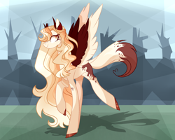 Size: 2500x2000 | Tagged: safe, artist:manella-art, oc, oc:lania, pegasus, pony, female, horns, mare, solo