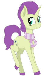 Size: 3136x4456 | Tagged: safe, artist:paskanaakka, part of a set, oc, oc only, oc:sky spark, pony, unicorn, accessory, clothes, colored hooves, commission, digital art, female, happy, horn, mare, raised leg, scarf, simple background, smiling, solo, standing, transparent background