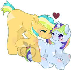 Size: 2300x2200 | Tagged: safe, artist:peachy-pea, oc, earth pony, pony, unicorn, couple