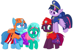 Size: 1422x954 | Tagged: safe, artist:rainbow eevee edits, artist:徐詩珮, fizzlepop berrytwist, glitter drops, spring rain, tempest shadow, twilight sparkle, twilight sparkle (alicorn), alicorn, unicorn, series:sprglitemplight diary, series:sprglitemplight life jacket days, series:springshadowdrops diary, series:springshadowdrops life jacket days, alternate universe, bisexual, broken horn, clothes, cute, equestria girls outfit, female, glitterbetes, glitterlight, glittershadow, horn, lesbian, lifeguard, lifeguard spring rain, paw patrol, polyamory, shipping, simple background, sprglitemplight, springbetes, springdrops, springlight, springshadow, springshadowdrops, swimsuit, tempestbetes, tempestlight, transparent background