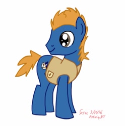 Size: 974x982 | Tagged: safe, artist:cityflyer502, oc, oc:hoofstorm, earth pony, pony, blue, football, gold, sports, twitterponies